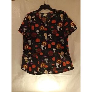 Peanuts Halloween Scrub Top MED A22